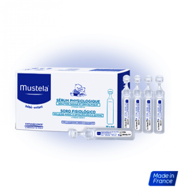 Mustela Physiological Saline Solution Serum Fizyolojik Burun Damlası 20 Flakon x 5 ml