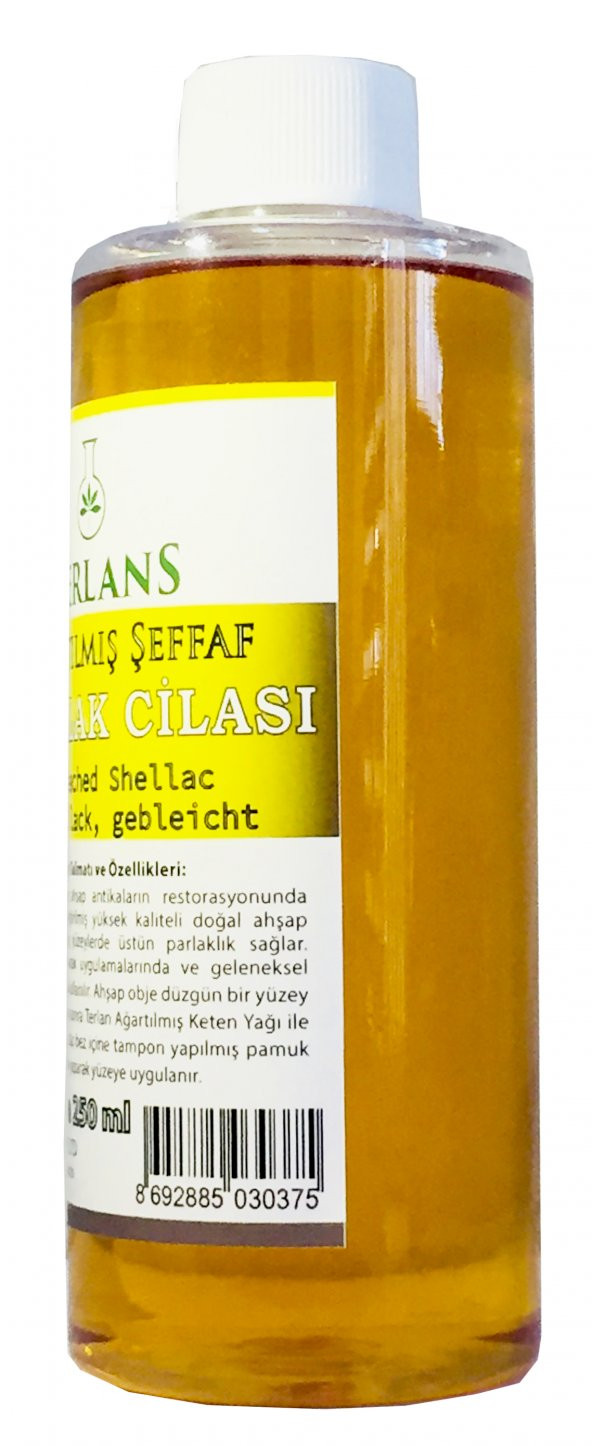 TERLANS Ağartılmış Şeffaf 1. Sınıf Kalite Gomalak Cilası 250 ml - 2