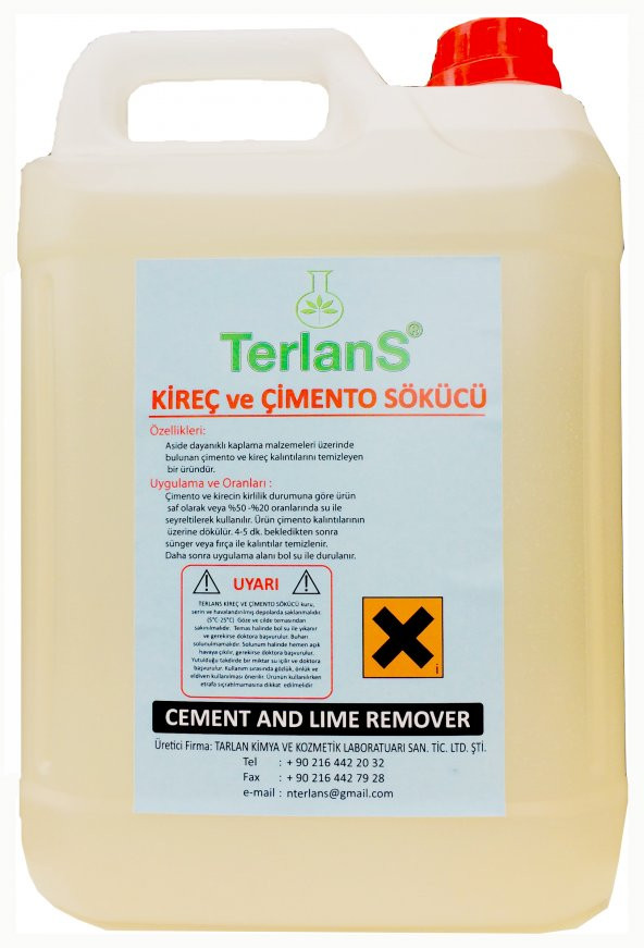 TERLANS İnşaat Sonrası Çimento Artığı Temizleyici Kireç Sökücü 5Kg - 2