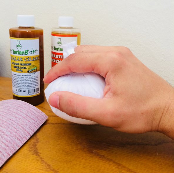 TERLANS Doğal Ahşap Cila Seti GOMALAK & KETEN YAĞI - 3