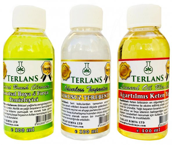 TERLANS Yağlı Boya Seti Yardımcı Malzemeler 3 x 100 ml - 2