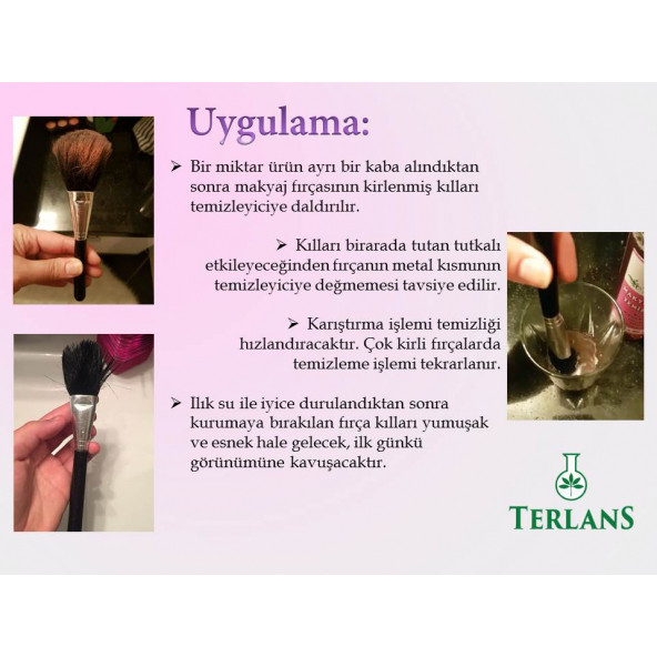 TERLANS Makyaj Fırçası Temizleyici 250 ml, Makeup Brush Cleaner - 3