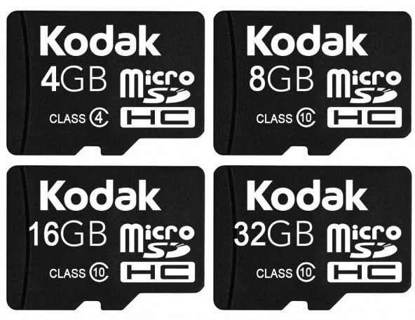 Kodak Extra 4, 8, 16, 32 GB Micro SD Hafıza Kartı ve Adaptör SDHC Class 10