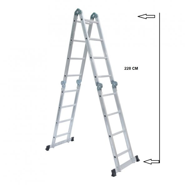 Beykon 16 Basamaklı 1.6 MM Kalınlık 4.70 M Çok Amaçlı Katlanır Merdiven - 2