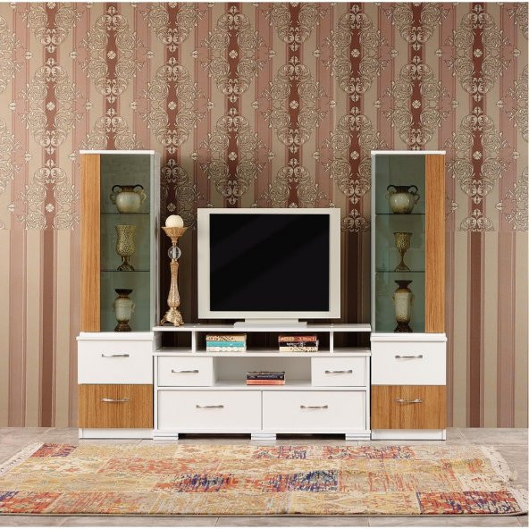 Ev Şehri Beyaz TV Ünitesi Lcd ev-4244042 Ücretsiz Kargo
