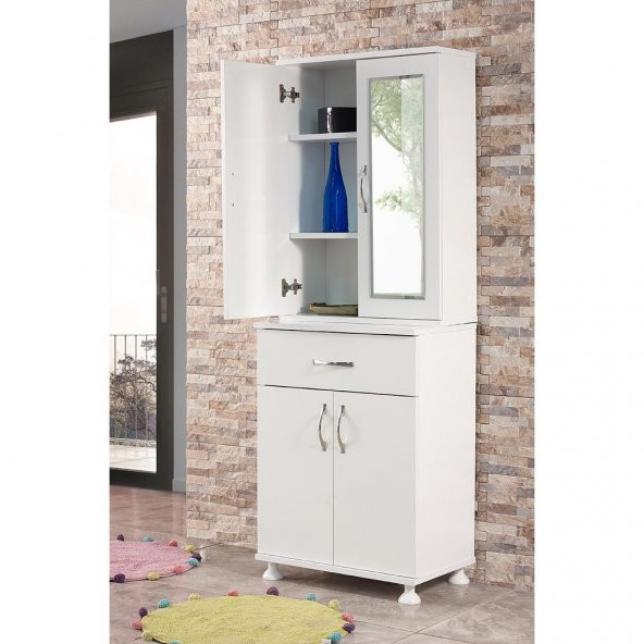 Ev Şehri Beyaz Banyo - Mutfak Dolabı Çok Amaçlı Dolap ev-048049