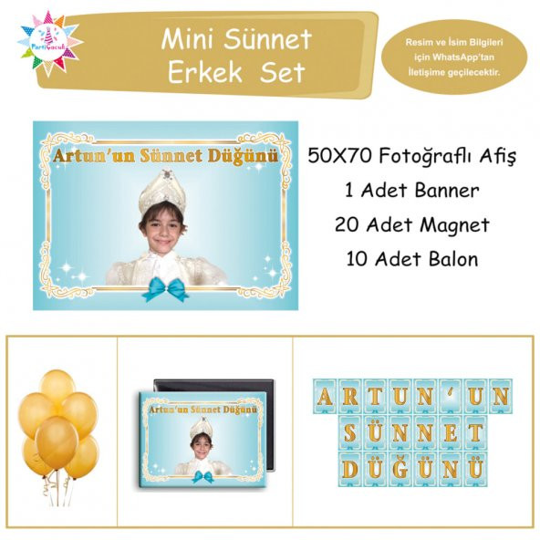 Sünnet Masası Mint Yeşili Gold Çerçeveli Mini Set