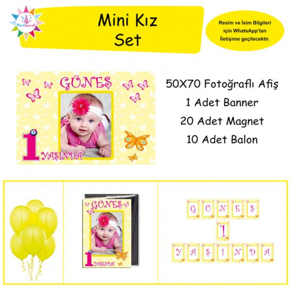 Sarı Konsept Mini Set Parti Çocuk