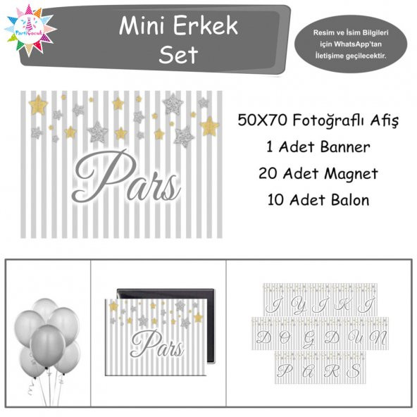 Gold ve Gümüşlü Yıldız Mini Set