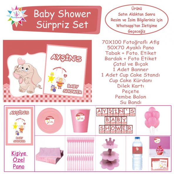Baby Shower Çocuk Seti Kız Çocuğu Sürpriz