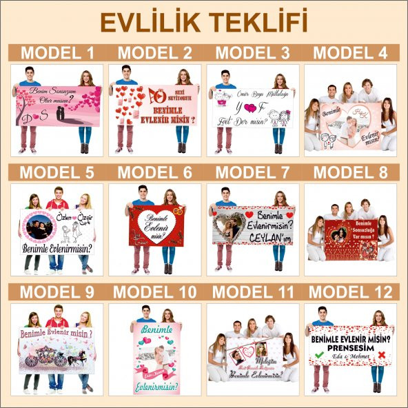 Evlilik Teklifi Romantik Afiş Kişiye Özel - 2