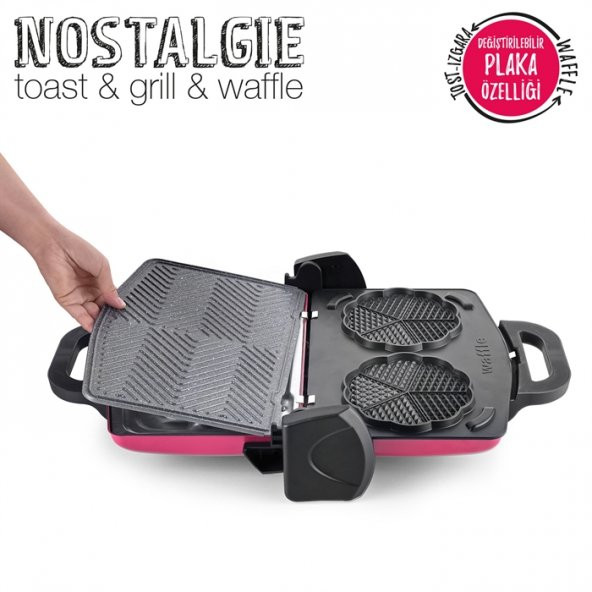 SCHAFER NOSTALGİE WAFFLE MAKİNESİ IZGARA MAKİNESİ TOST MAKİNESİ - 3