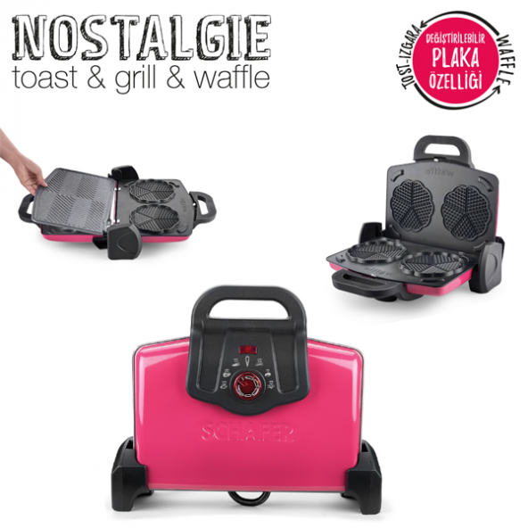 SCHAFER NOSTALGİE WAFFLE MAKİNESİ IZGARA MAKİNESİ TOST MAKİNESİ - 5