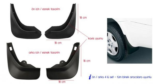 TOYOTA Avensis PAÇALIK - ÇAMURLUK -TOZLUK