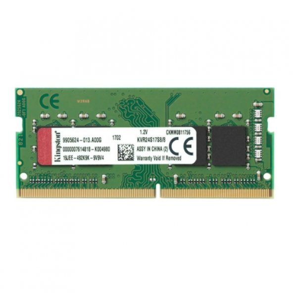 Kingston 8GB 2400MHz DDR4 SODIMM KVR24S17S8/8 Bellek