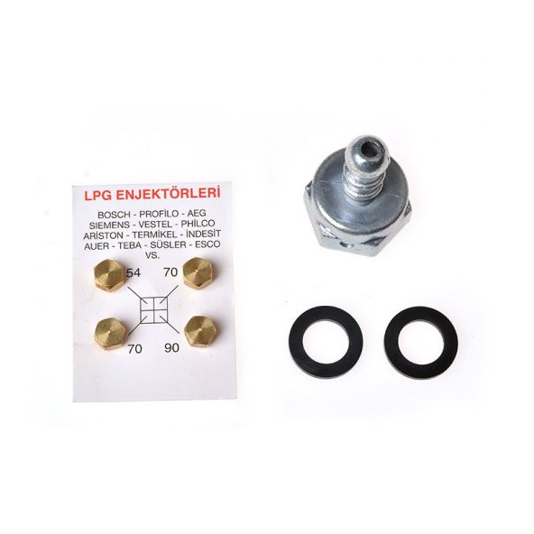 LPG OCAK MEMESİ ENJEKTÖR 4LÜ SETve DİRSEK BÜTÜN MARKALARA uyumlu