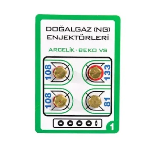 100 ADET Doğalgaz Enjektör Ocak Takımı (ARCELİK )BEKO 9 MM - Resim 2