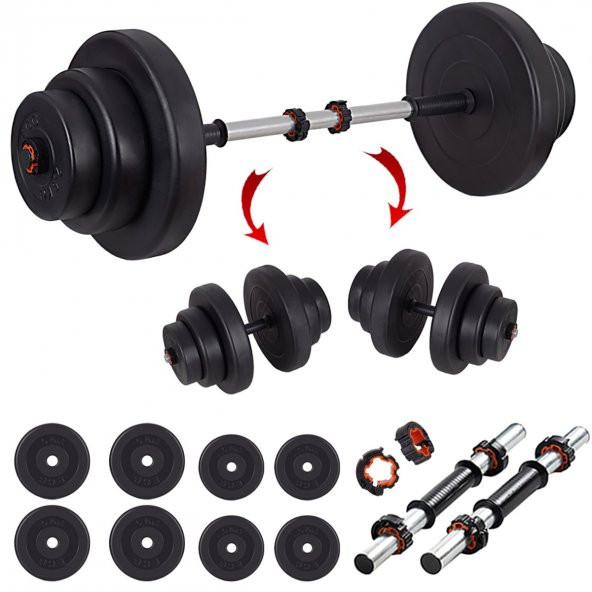 Ecgspor 35 KG Halter Seti ve Dambıl Seti Ağırlık Fitness Seti - 2