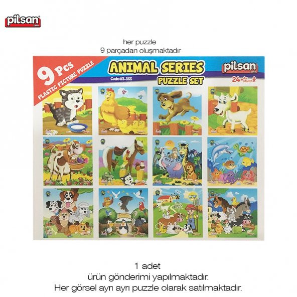 Pilsan Animal Series Puzzle Hayvanlar Alemi Yapboz Zeka Ve beceri Geliştiren Oyuncak Montessori Etkinlik