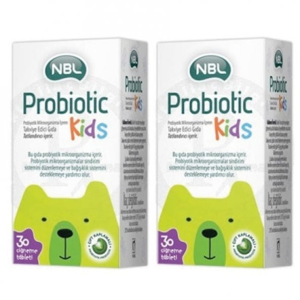 Nbl_Probiotic Kids 30 Çiğneme Tableti 2Lİ(HEDİYELİ)