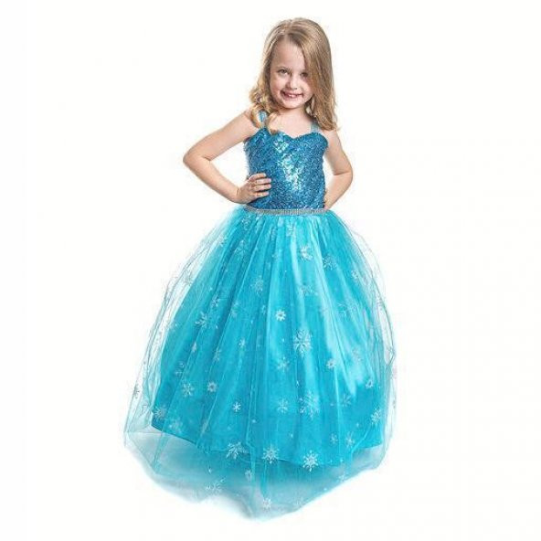 Elsa Kostümü - Pelerinli Elsa Kostümü Elsa Kostüm - Frozen Kostüm - Resim 6