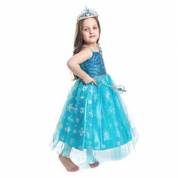Elsa Kostümü - Pelerinli Elsa Kostümü Elsa Kostüm - Frozen Kostüm - Resim 7