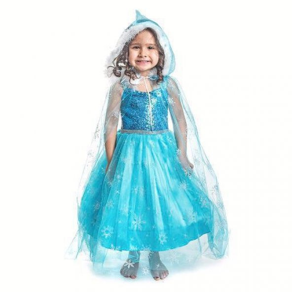 Elsa Kostümü - Pelerinli Elsa Kostümü Elsa Kostüm - Frozen Kostüm - Resim 8