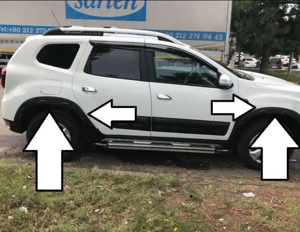 Dacia Duster 2018 Yeni Kasa Çamurluk Üzeri Dodik Seti 8 Parça