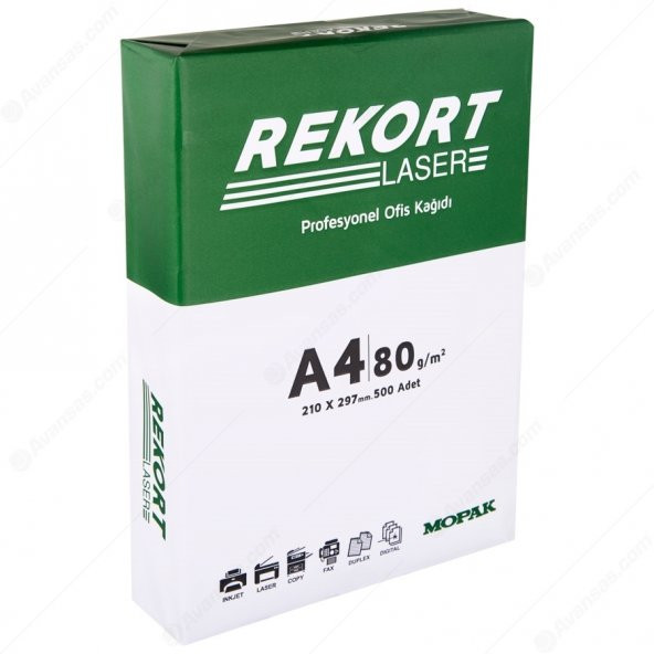 Mopak Rekort Lazer A4 Fotokopi Kağıdı 80 gr 500 Lü Paket