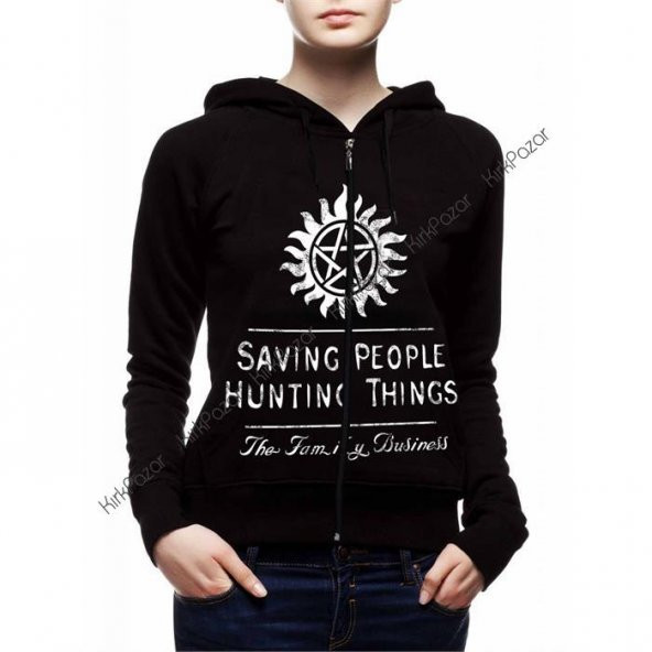 Supernatural-Saving People - Kapüşonlu Uzun Kol Sweatshirt
