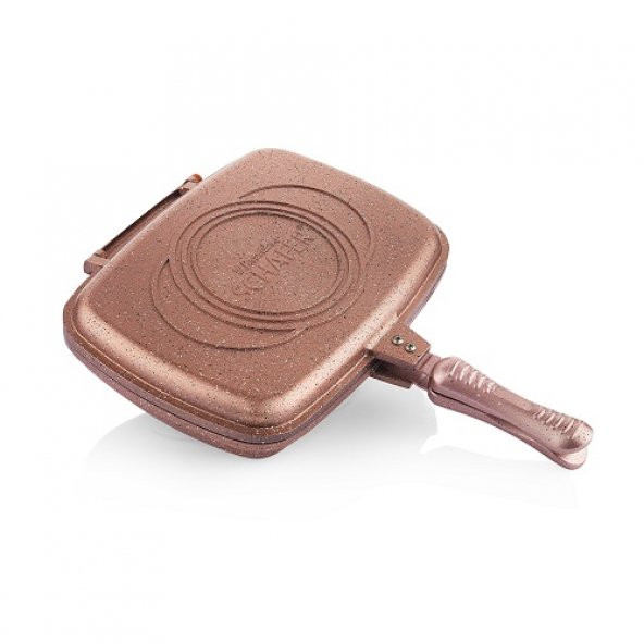 Schafer Granit Kare Double Grill Pan 32 cm - ROSEGOLD