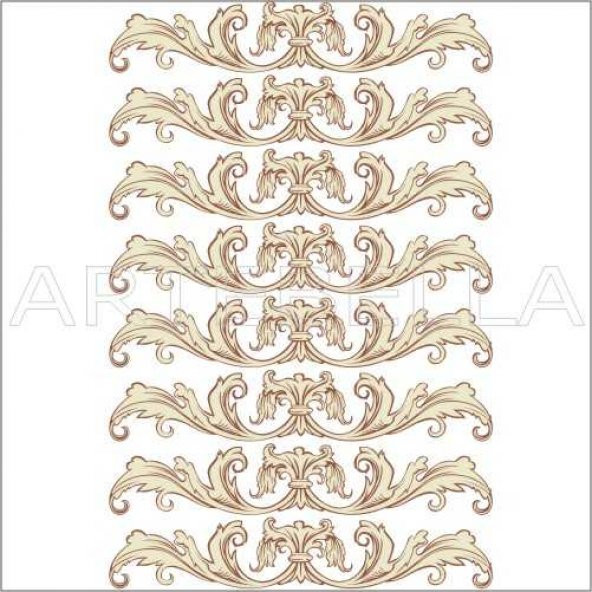 Artebella Büyük Dantel Kolay Transfer 1772v Açık Zemin 23x34cm