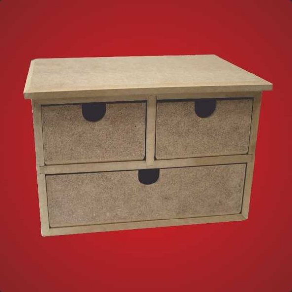 Akt066 Artebella Ahşap Mdf Çekmeceli Kutu 21x16x15cm - 1
