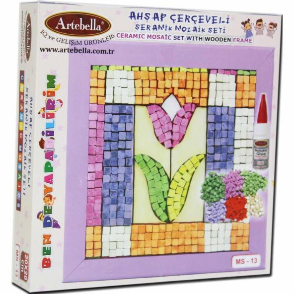 13 I Çocuk Ahşap Çerçeveli Seramik Mozaik Set 20x20 cm