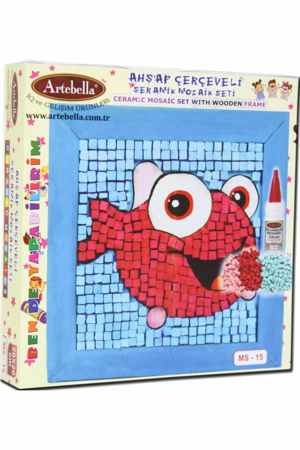 15 I Çocuk Ahşap Çerçeveli Seramik Mozaik Set 20x20 cm - 4