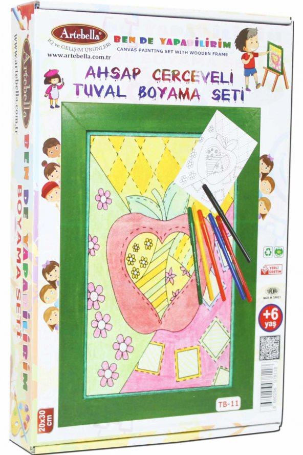 11 I Ahşap Çerçeveli Mandala Tuval Boyama Seti + 6 Yaş 20x30 cm - 4
