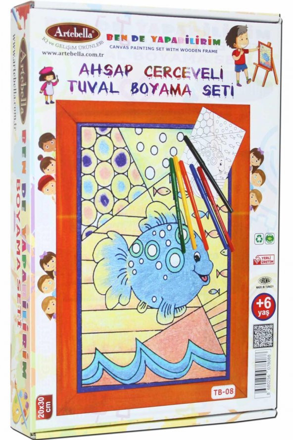 08 I Ahşap Çerçeveli Mandala Tuval Boyama Seti + 6 Yaş 20x30 cm - 4
