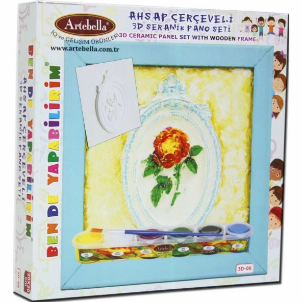 06 I Çocuk Ahşap Çerçeveli 3D Seramik Pano Boyama Seti - 1