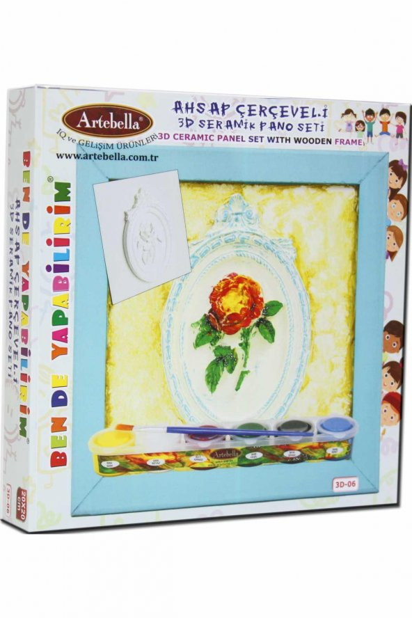 06 I Çocuk Ahşap Çerçeveli 3D Seramik Pano Boyama Seti - 4