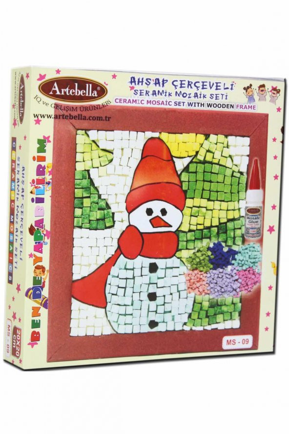09 I Çocuk Ahşap Çerçeveli Seramik Mozaik Set 20x20 cm - 4