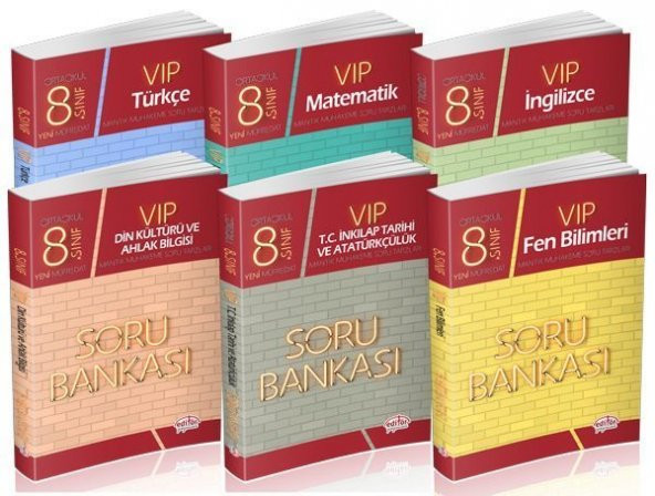 Editör 8. Sınıf VIP Soru Bankası 6 lı Set Editör Yayınları