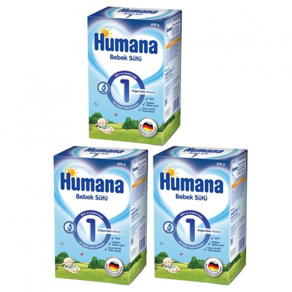 Humana 1 Bebek Sütü 600 Gr. 3lü