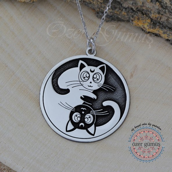 Denge ( Ying Yang ) Kolye Gümüş Kolye - 5