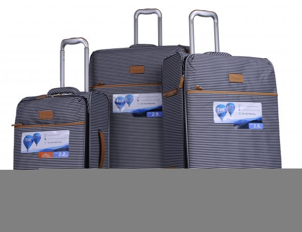 IT Luggage Ultra Lıght 3lü Set Kumaş Valiz Çizgili Siyah 2262