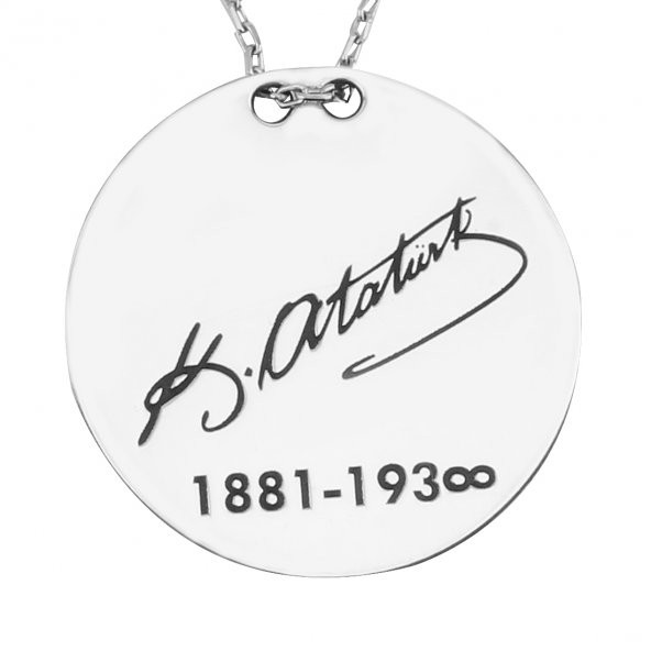 Kemal Atatürk İmzası Kolye. Atatürk İmza Kolye. Atatürk Kolyesi. - 1