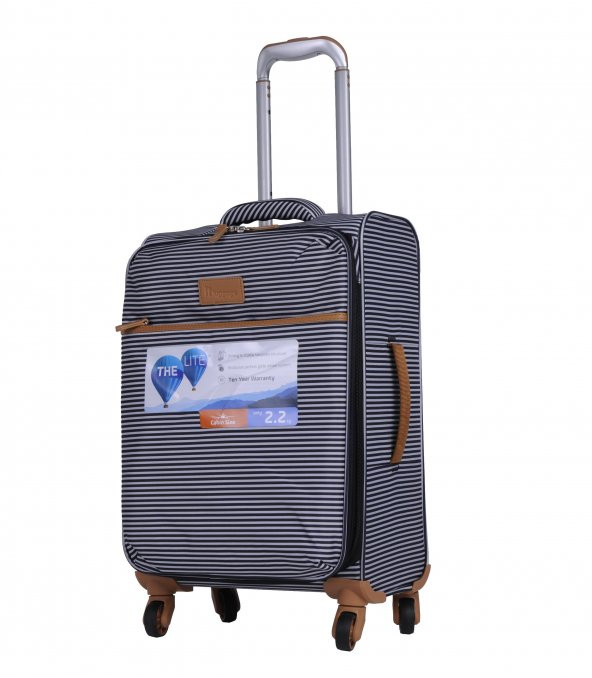 IT Luggage Kabin Boy Kumaş Valiz Çizgili Siyah 2262