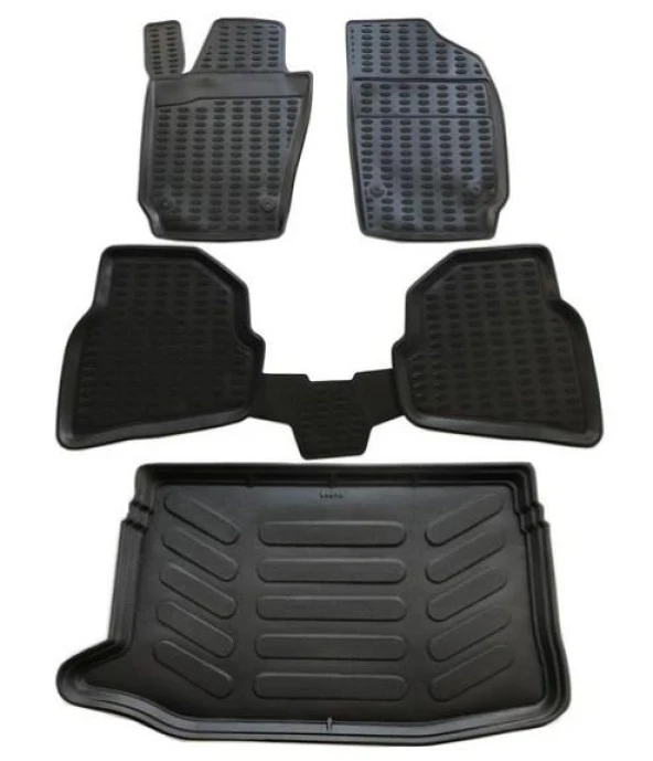 KRC Volkswagen Polo 6R 2009-2015 3D Havuzlu Paspas + Bagaj Havuzu