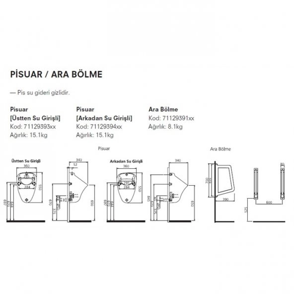 KALE | TPR PİSUAR ARK TEM SU GRS BZ - 2