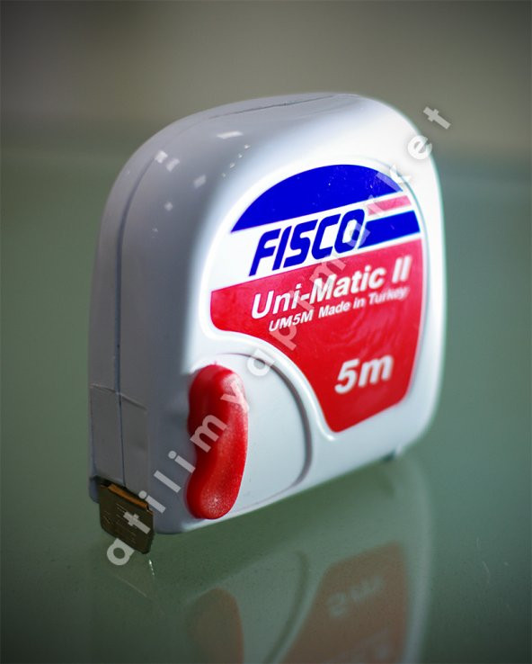 Fisco Şerit Metre 5 Metre Kilitli Askılı 16 mm Uni-matic II - 1