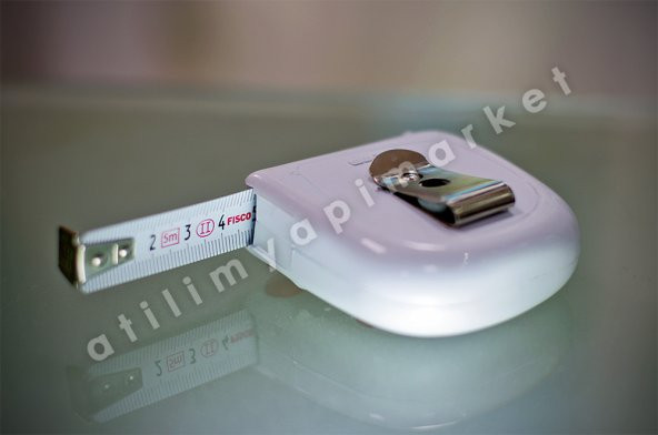 Fisco Şerit Metre 5 Metre Kilitli Askılı 16 mm Uni-matic II - 3